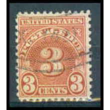 Used J82 3c Postage Due Just Clears WA1360