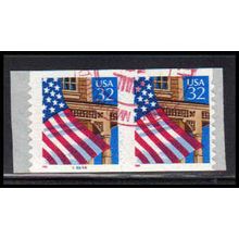 Used 2915Av 32c U.S. Flag Over Porch Fine CNP Left 89898 11x10 PA1788