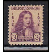724 3c William Penn Fine MNH O3350