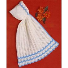 Vintage Baby Knitting Pattern Carrying Cape Hood Blue Scallops 8ply Brushed Yarn