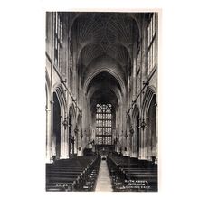BATH ABBEY, INTERIOR , BATH. unused vintage postcard by Harvey Barton =