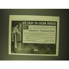1902 S.C. Johnson Prepared Wax Ad - It's easy to clean house
