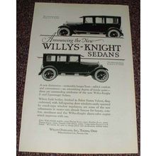 1923 Willys-Knight 7 & 5 Passenger Sedan Ad!!