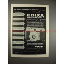 1956 Edixa Rangefinder Model C Camera Ad - Finest!!