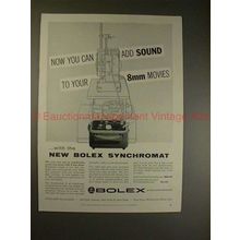 1957 Bolex Synchromat Ad - Add Sound to 8mm Movies!!