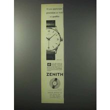 1958 Zenith Watch Ad - Precision as Well as Quality