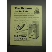 1948 Creda Electric Cookers Ad - The Browns vote for Creda