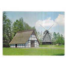 WINDMILL, CLOPPENBURG, GERMANY used vintage postcard 1972 postmark =