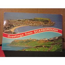 multiview, SCARBOROUGH, YORKSHIRE. used postcard, by E T W Dennis 1984 pm =