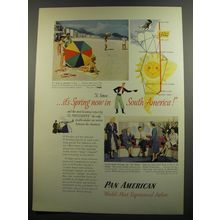 1952 Pan American Airlines Ad - Si, Senor.. it's spring now in South America