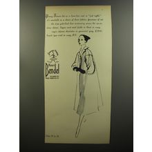 1953 Henri Bendel Coat Ad - Young-timers hit on a hem-line coat so just right