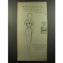 1953 Henri Bendel Dress Ad - Young-timers think highly of getting into print