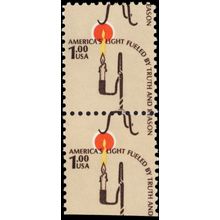1610, MNH $1 Candle Color Shift Freak Error Pair .. Stuart Katz