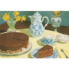 Sachertorte Austrian Cake Cookery Recipe Postcard