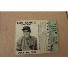 1941 JULY 4TH, MEMORIAL LOU GEHRIG RPRINT CARD