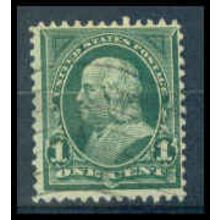 Used 279 1c Benjamin Franklin Barely Clears WA0035