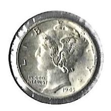 1943-D US Silver Mercury Dime BU