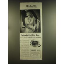 1939 Woodbury Powder Ad - Gleam and glint with gypsy jewels