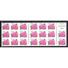 3052d 33c Coral Pink Rose Very Fine MNH Pane/20 P# S222 L00980