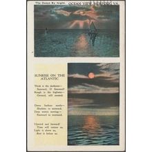 The Ocean By Night, Ocean View, Norfolk, Virginia, 1935 - Postcard