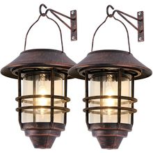 Solar Lantern Outdoor, Hanging Waterproof Solar Lights with Wall Mount Kit for G