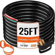 VEVOR 25 FT 50 Amp Generator Extension Cord 6 Gauge STW 6/3+8/1 RV Power Cord N1