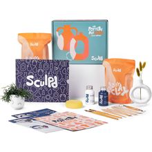 Sculpd Pottery Starter Kit - Complete Air Dry Clay Beginner Set for 2 Adults: In
