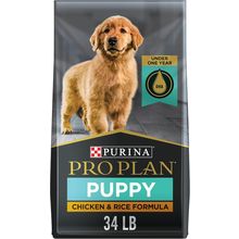 Purina Pro Plan High Protein Dry Puppy Food, Chicken and Rice Formula - 34 Lb. B