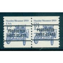 2132a 12c Stanley Steamer Very Fine MNH Dry Gum Gap Pair PreCnx W0386
