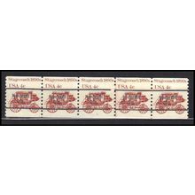 1898Ab 4c Stagecoach Fine MNH Dry Gum PNC 5/5 Line Gap AA0058