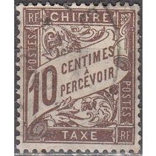 France 1893 Michel Taxe 29X O Cote (2008) 1.00 € Chiffre sur bande Cachet rond
