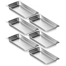 6 Pack Hotel Pans, Full Size Anti-Jam Steam Pan, 0.8mm Thick Stainless Steel...