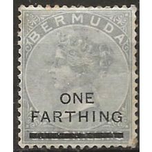 Bermuda 1901 SG30 1/4d on 1/- Dark Grey Mounted Mint . .