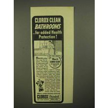 1942 Clorox Bleach Ad - Clean Bathrooms
