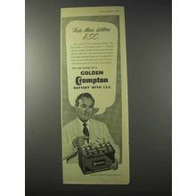 1958 Golden Crompton Battery Ad - These Letters F.S.C.