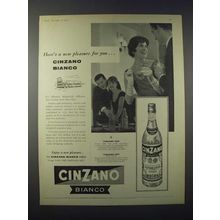 1958 Cinzano Bianco Ad - A New Pleasure For You