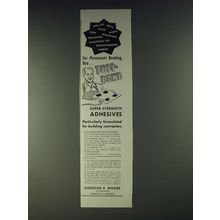 1958 Goodloe E. Moore Tuff-Bond Adhesives Ad - For permanent bonding