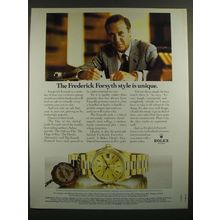 1988 Rolex Day-Date Chronomter Ad - Frederick Forsyth