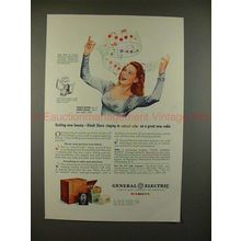 1945 GE FM Radio Ad w/ Dinah Shore - Exciting Beauty!