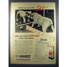 1945 Gaines Dog Food Ad w/ Bulldog