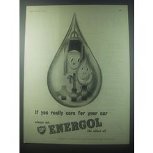 1954 BP Energol Oil Ad - If you really care for your car