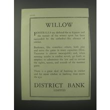 1954 District Bank Limited Ad - Willow