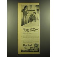1947 Bon Ami Cleanser Ad - Nancy: You sure cleaned that tub in swingtime