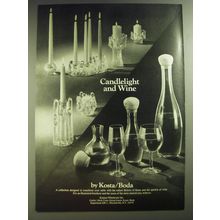 1974 Kosta/Boda Crystal Advertisement - Candlelight and Wine