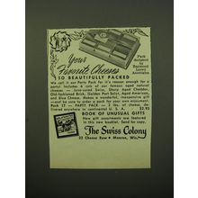 1950 The Swiss Colony Ad - Your favorite cheeses so beautifully packed