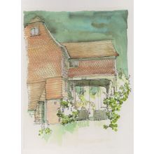 Shalford Mill Surrey Watercolour Painting Postcard