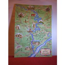 WYE VALLEY MAP, HEREFORDSHIRE unused postcard by J. Salmon =
