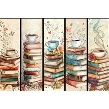 Tea and Coffee Bookmarks Book Markers Gift For Reader (X5)