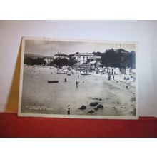 LA PLAGE ET LE CASINO, JUAN LES PINS, FRANCE used antique postcard 1920s pm =