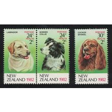 New Zealand Dogs 3v 1982 MNH SG#1270-1272